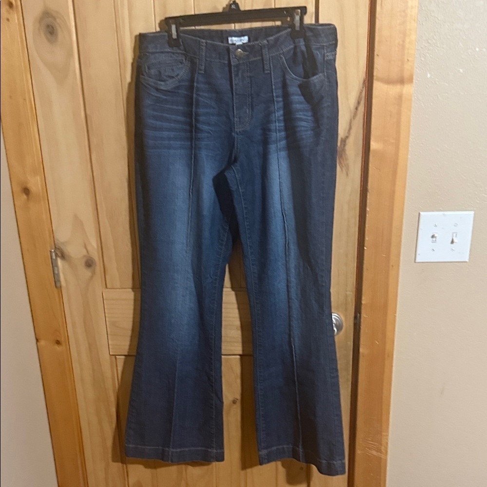 Fashion Bug Dark Blue Flared Jeans